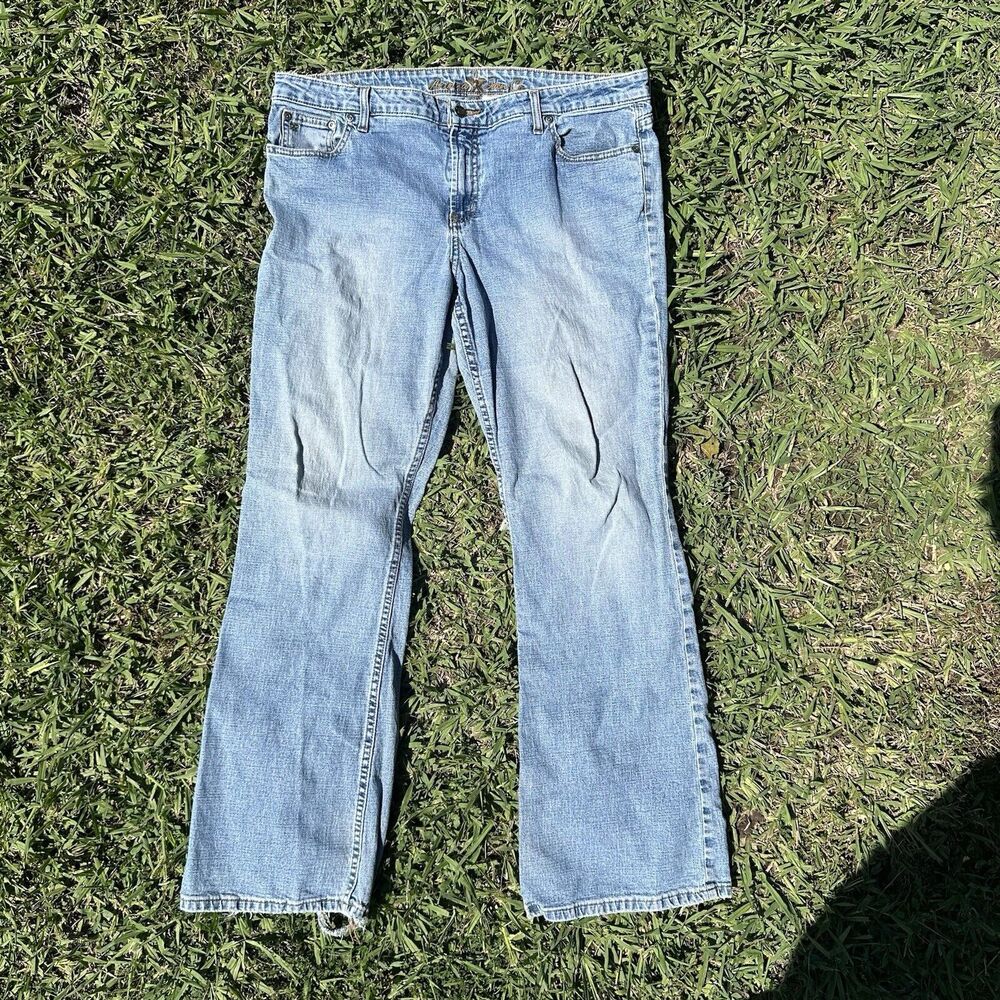 Vintage Y2K Arizona jeans Women Size 17 Denim Pants Flare Thunder Wash‎ Bratz